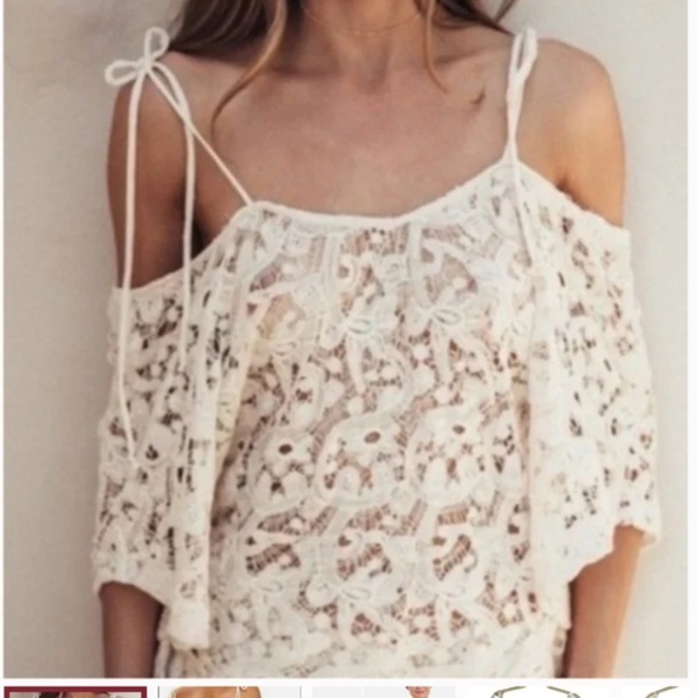 NWT Eberjey Lupita Crista Crochet Top Size S/M Small Medium